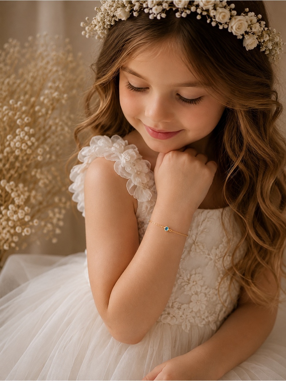 Flower Girl Gold Filled CZ Bracelet